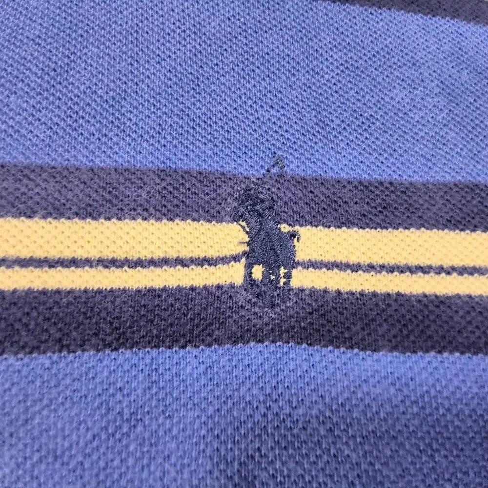 Polo by Ralph Lauren Casual Collared Polo Shirt Mens Size Medium M Blue White